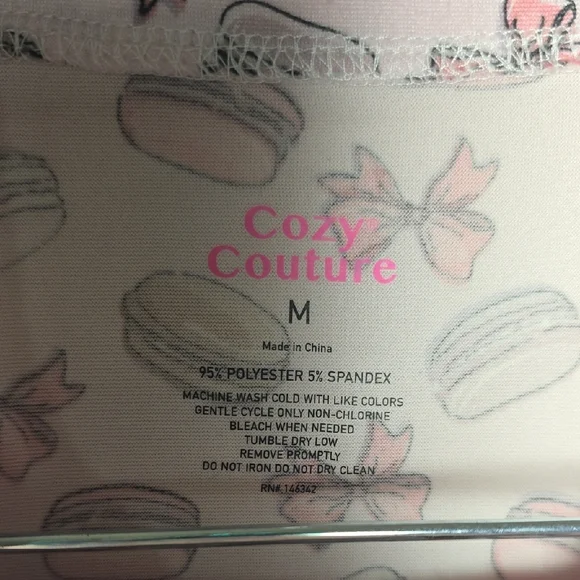 Cozy Couture Macaron Print 2-Piece Pajama Set - Picture 3 of 6